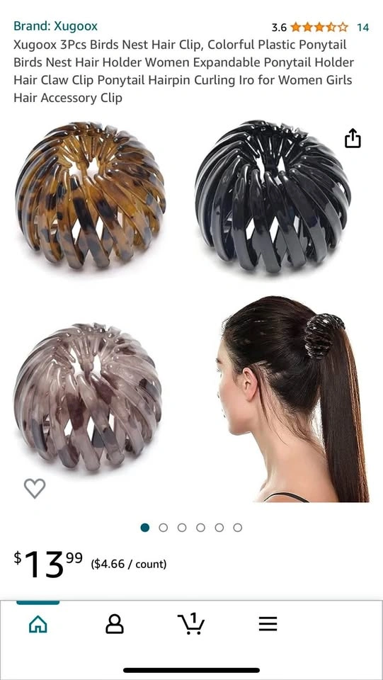 Bird’s nest type hair clip