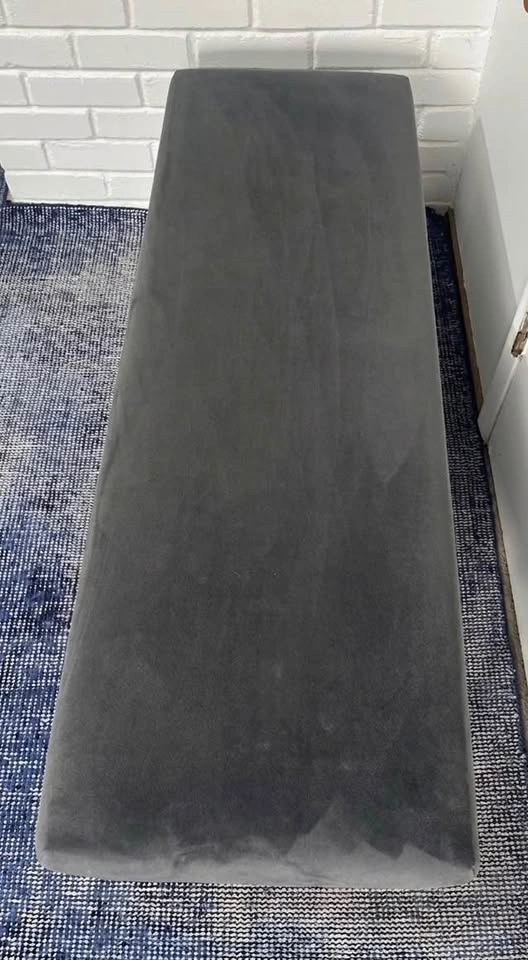 West Elm Grey Velvet & Brass Bench - 48" Accent Bench - photo 4