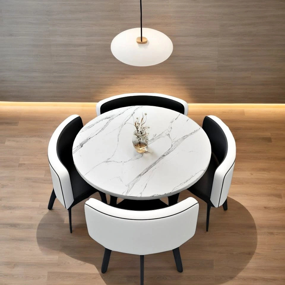 Compact Urban Cafe Dining Set - White/Black