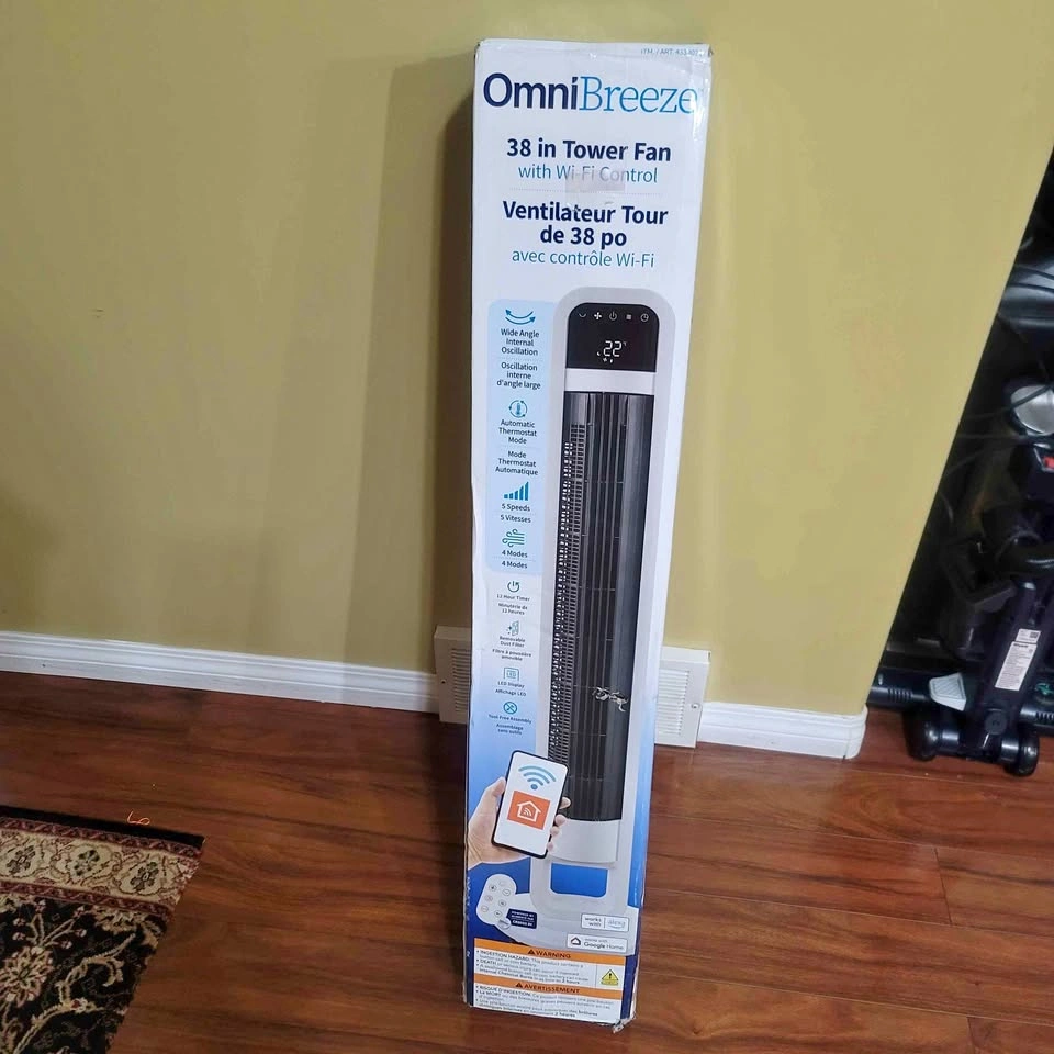 Omnibreze Tower fan 38" Brand new with remote control - in box