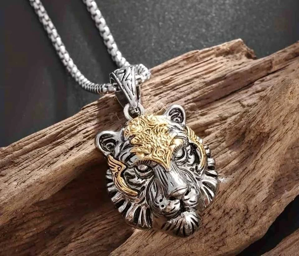 Men's Exquisite Trendy Fashion Tiger Head Pendant Necklace