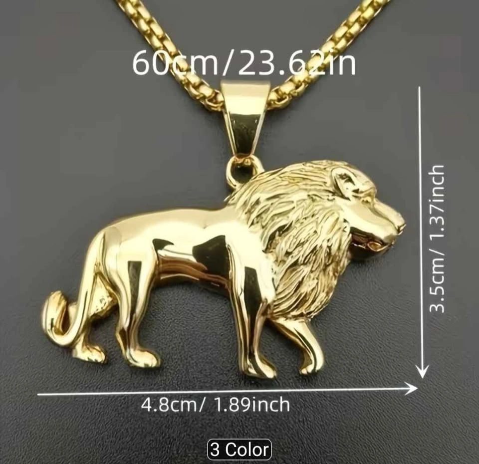Muscle for Man Accessories Beast Golden Lion Animal Pendant - photo 3