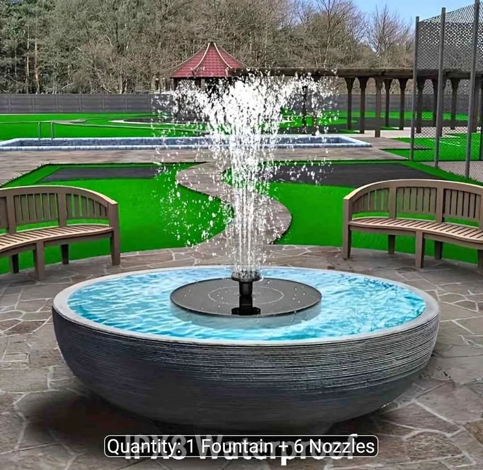 Solar Fountain, Solar Bird Bath Fountain Pump, with 4 Anti-Colli
