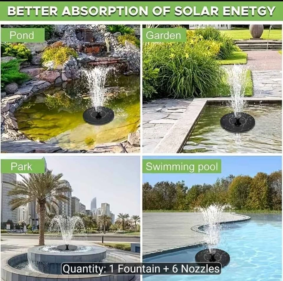 Solar Fountain, Solar Bird Bath Fountain Pump, with 4 Anti-Colli - photo 3