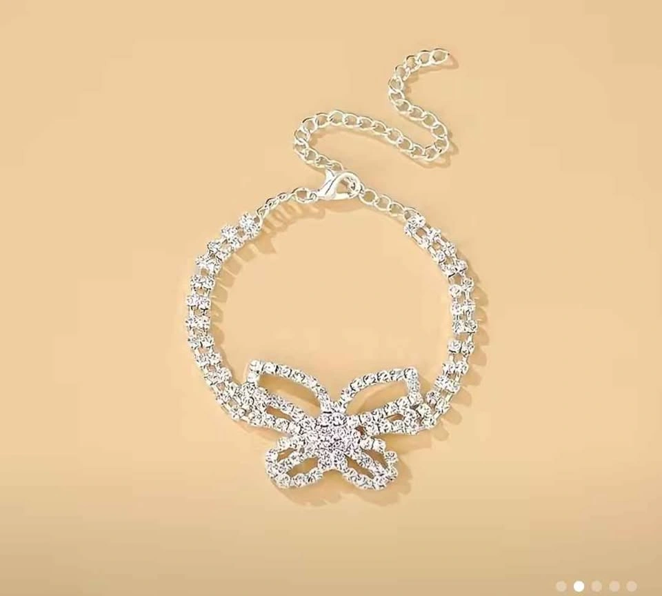 Butterfly Bracelets And Anklets Adorned with Full Rhinestones - photo 2