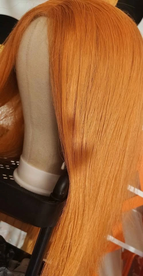 Lace frontal wig, orange/ dark strawberry blonde - photo 2