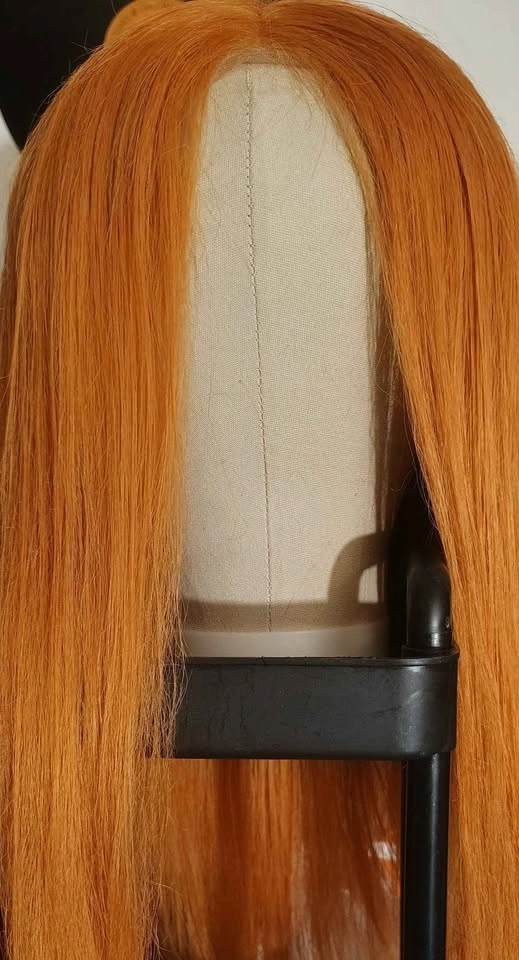 Lace frontal wig, orange/ dark strawberry blonde - photo 3
