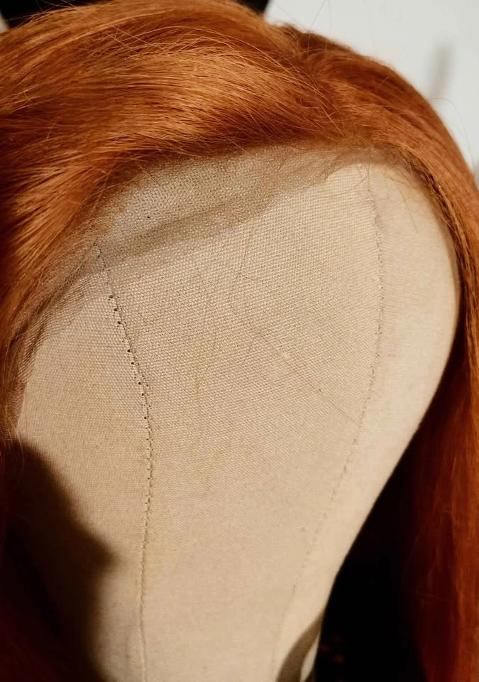 Lace frontal wig, orange/ dark strawberry blonde - photo 4