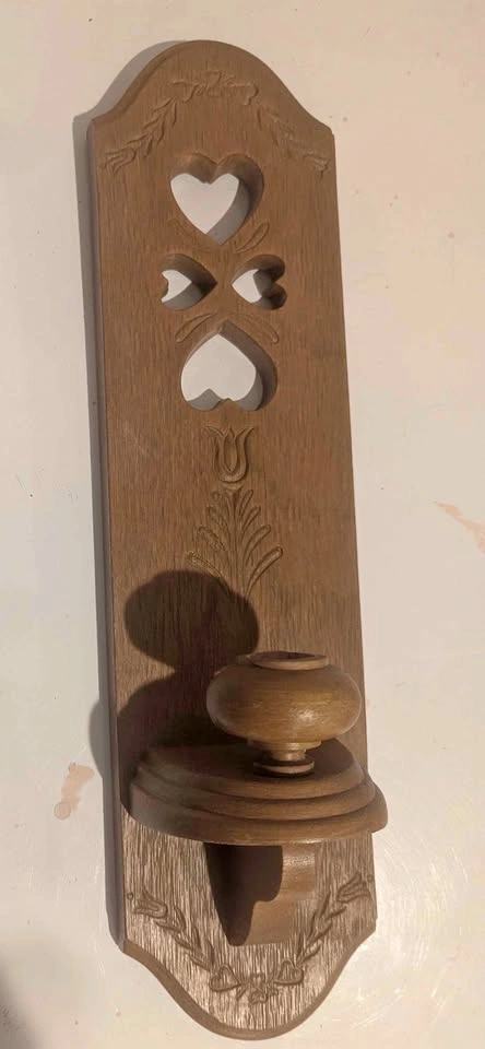 Burwood Prod #2766 Wall Sconce Candle Holder Hearts Vtg 84
