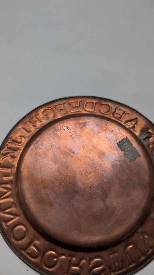 Alphabet Metal Plate Copper Colored Wall Hanging Candle Holder N - photo 3