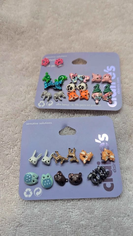 Claire's Sensitive Solutions Earrings - Animals (Owl, Pig, Turtl