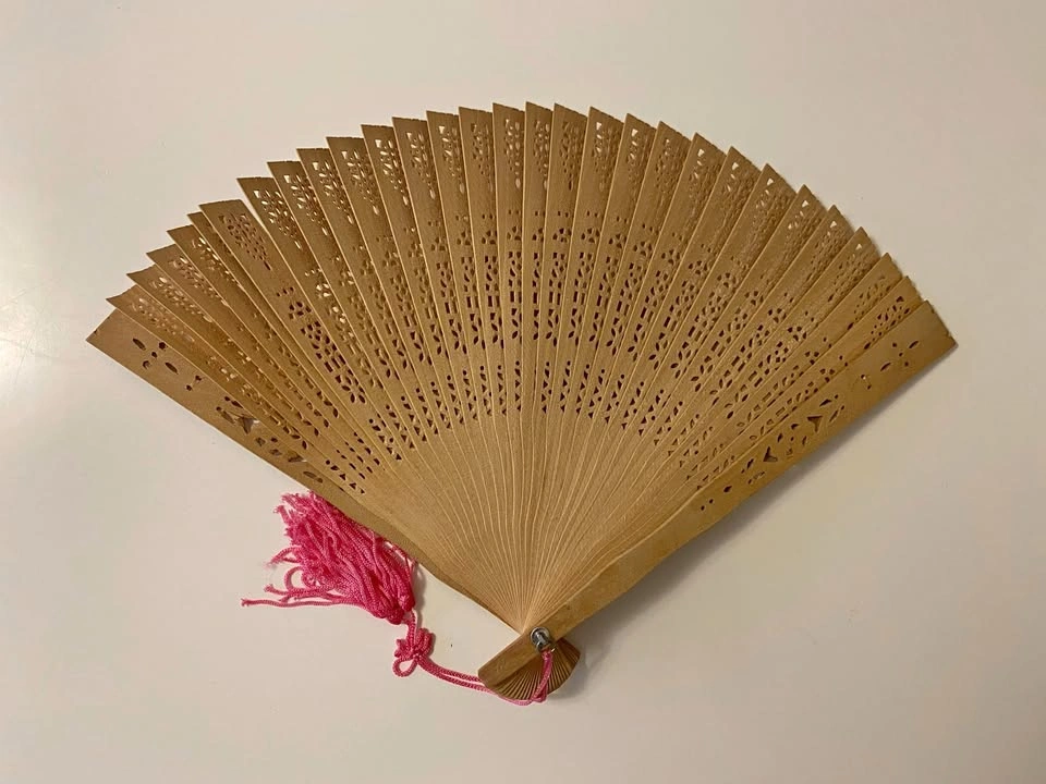 Antique Foldable Wood Hand Fan