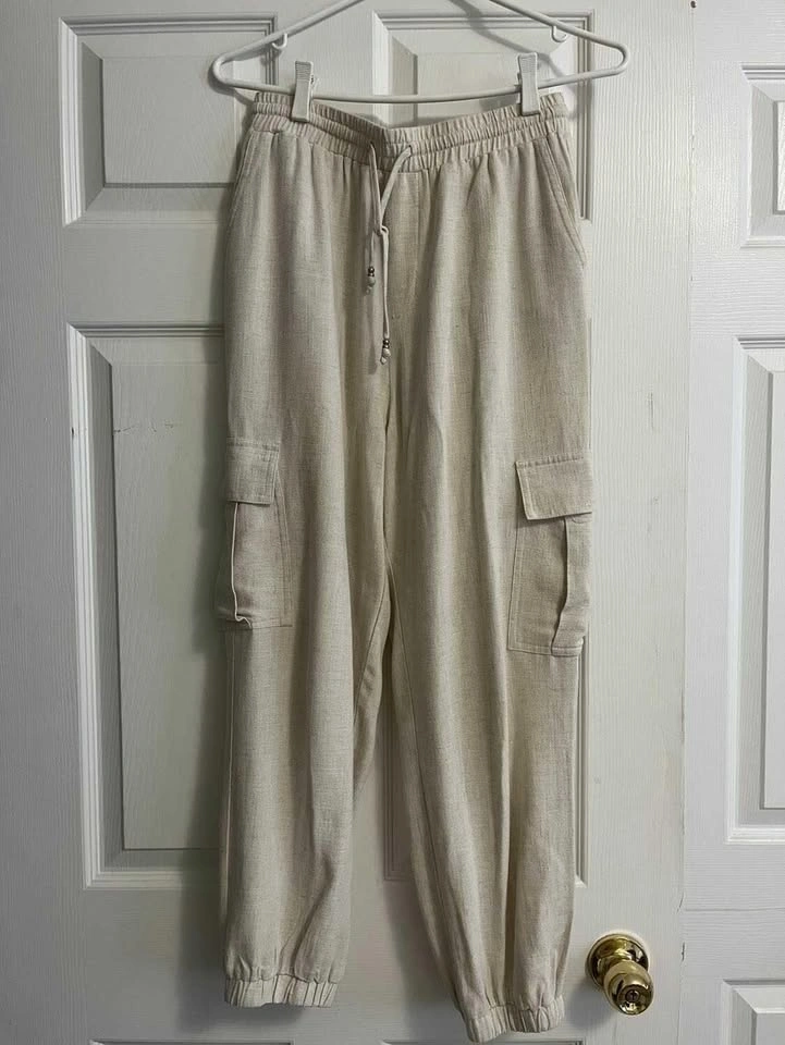 Like New - Linen Cargo Parachute Pants - Size Small - photo 2
