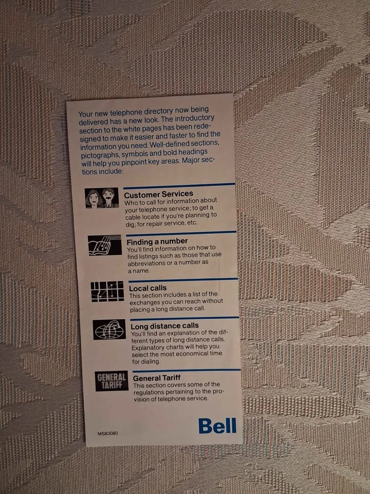 1983 Bell Telephone Directory "Grand Opening" Information Insert - photo 2