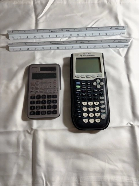 Math & Drafting Bundle: TI-84 Plus, Sharp Calculator, 2 Rulers - photo 2
