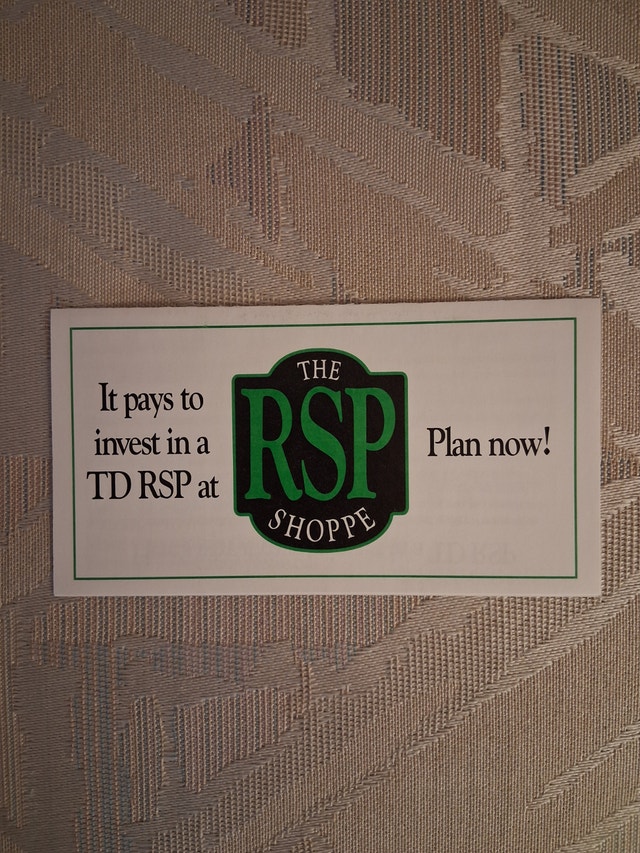 Vintage 1993 TD RSP Shoppe Promo Pamphlet