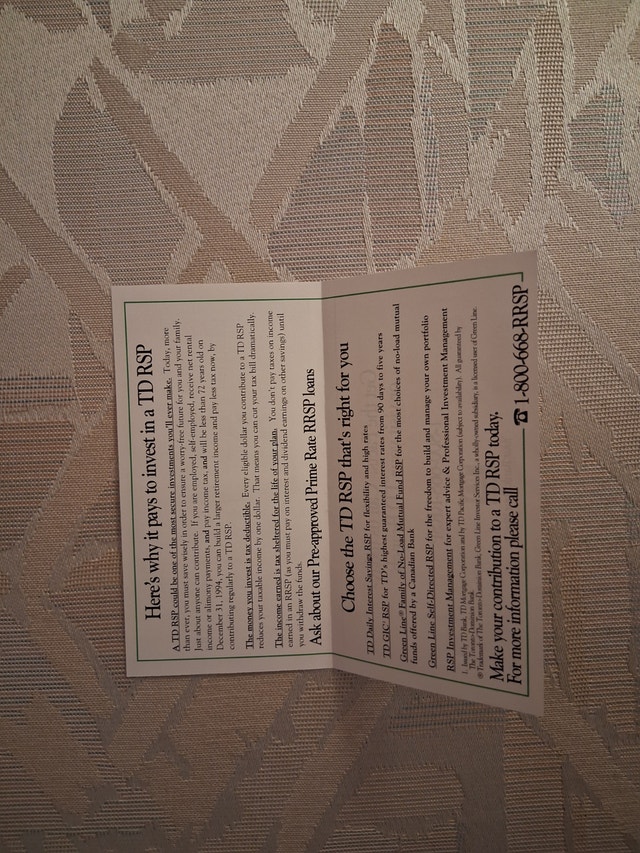 Vintage 1993 TD RSP Shoppe Promo Pamphlet - photo 2