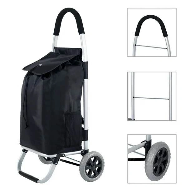 Deluxe Folding Shopping Cart w/ Aluminum Frame & Bag