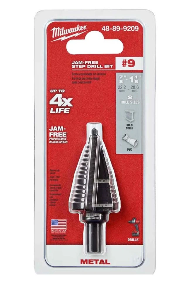 Milwaukee Step Drill Bit #9 (7/8"-1-1/8") Black Oxide