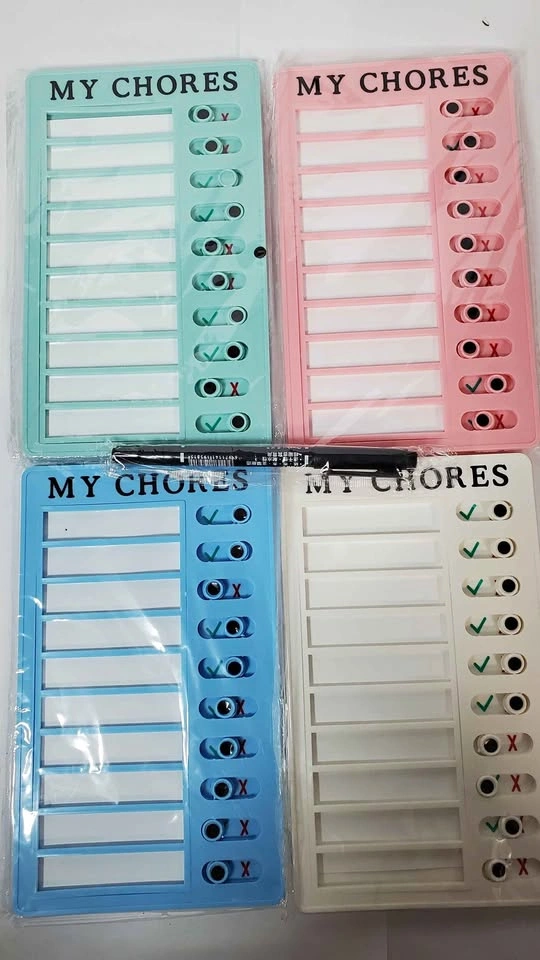 4Pcs Sliding Routine Chores Chart