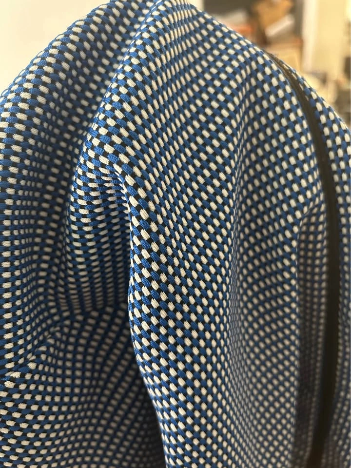 Zara Blue Patterned Short Sleeve Zipper Crop Top L - photo 2