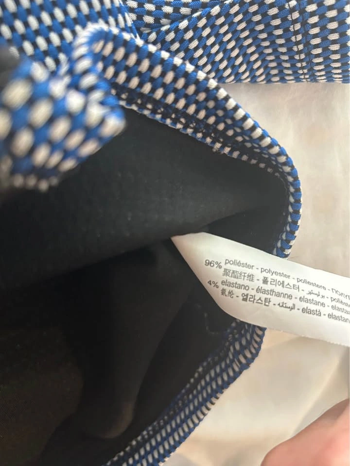 Zara Blue Patterned Short Sleeve Zipper Crop Top L - photo 5