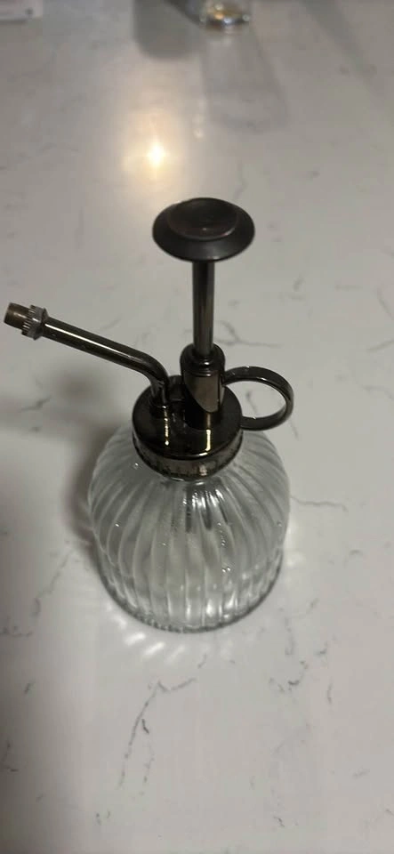 Ribbed Glass Plant Mister Spray Bottle - photo 2