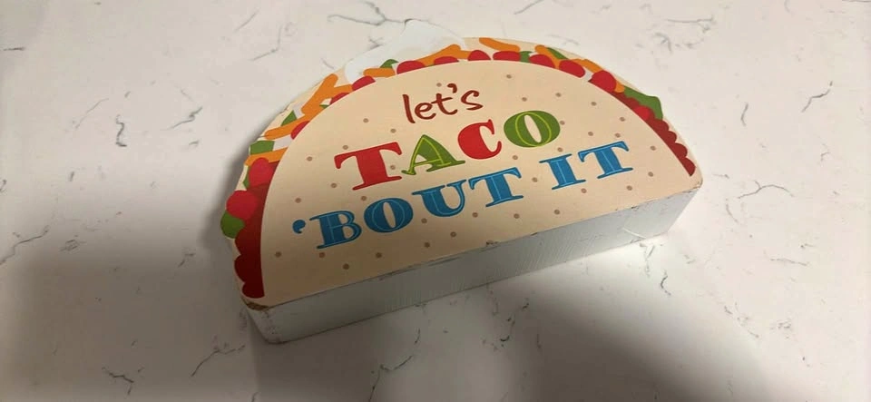 Let's Taco 'Bout It Wood Sign Decor