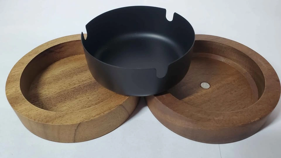 Wooden Ashtray with Lid - photo 2