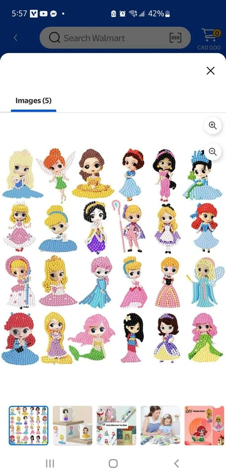 24 PCS Cartoon Princess Diamond Art Painting Stickers - photo 2