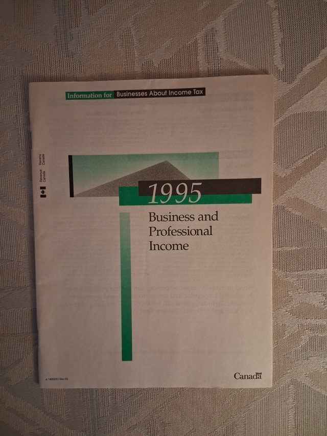 1995 Revenue Canada Business & Professional Income Tax Guide