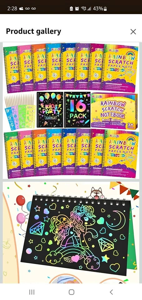 Rainbow Scratch Note Book, 16 pack