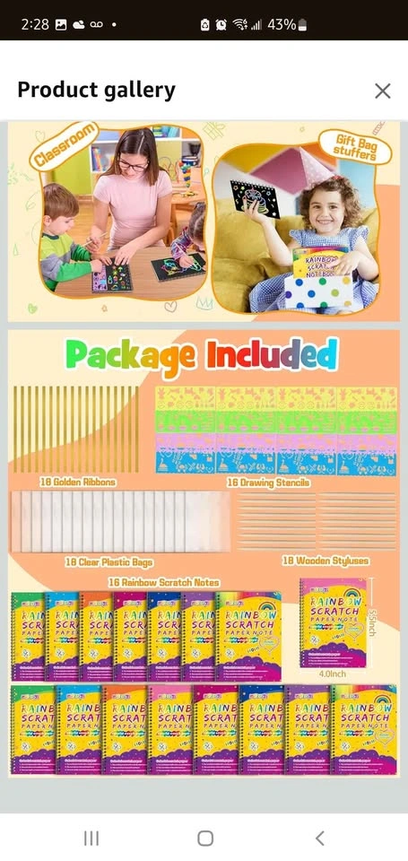 Rainbow Scratch Note Book, 16 pack - photo 2