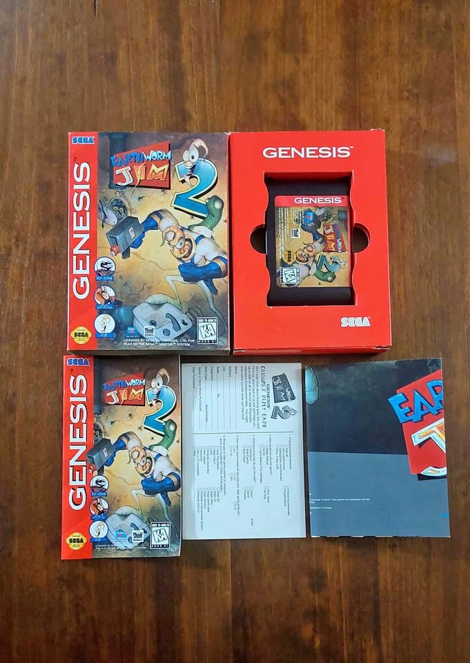 Earthworm Jim 2 Sega Genesis CIB + Poster & Reg Card