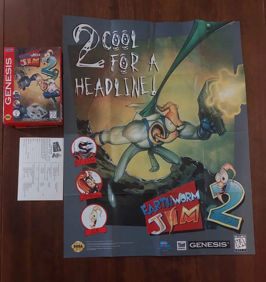 Earthworm Jim 2 Sega Genesis CIB + Poster & Reg Card - photo 2