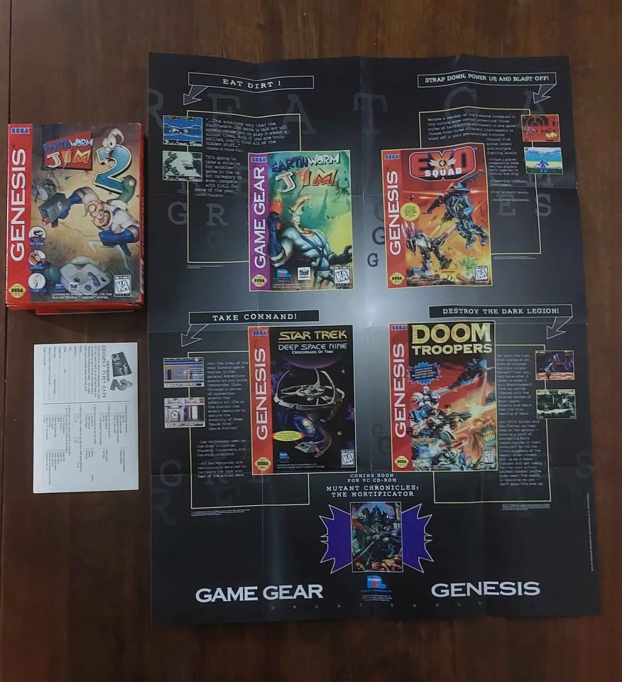 Earthworm Jim 2 Sega Genesis CIB + Poster & Reg Card - photo 3
