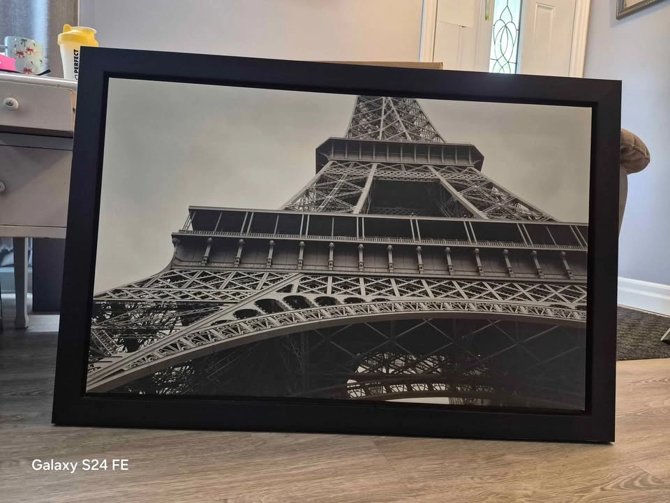 Framed Eiffel Tower Black and White Wall Art 39.25" x 26.25" - photo 2