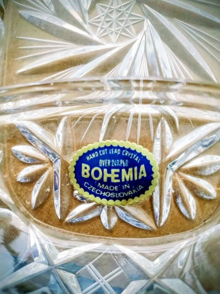 Vintage Bohemia Crystal Three-Part Divided Dish - photo 3