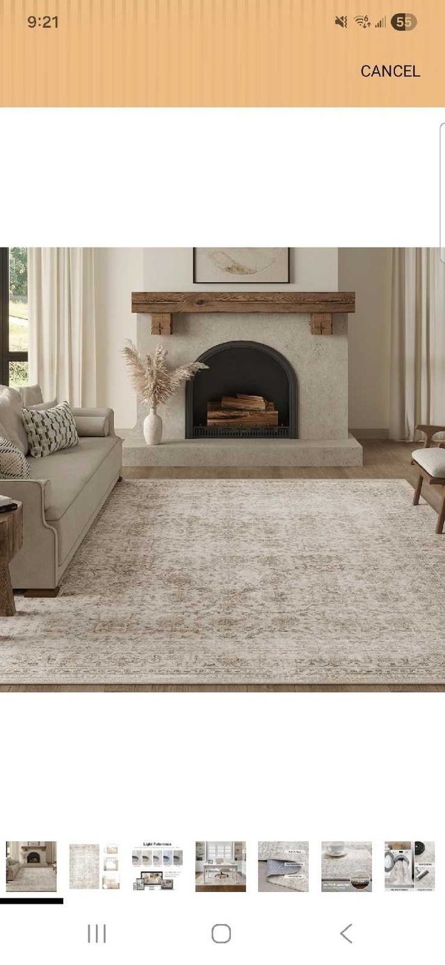 8x10 Washable Area Rug New