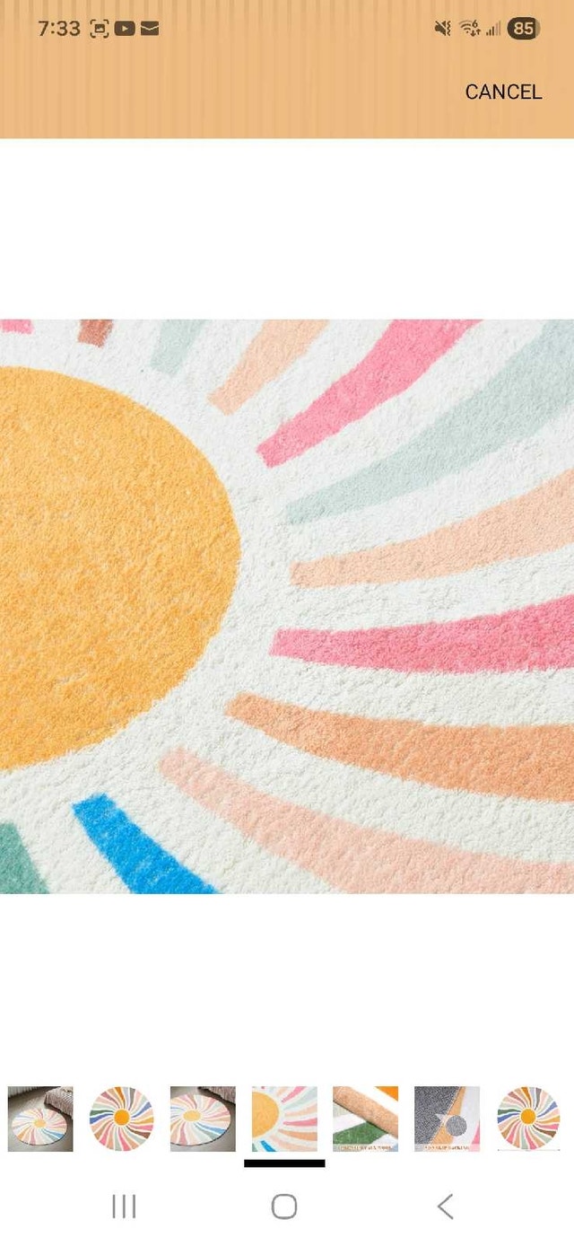 63" Sun Rainbow Round Rug - Boho Kids Ultra Soft - photo 4