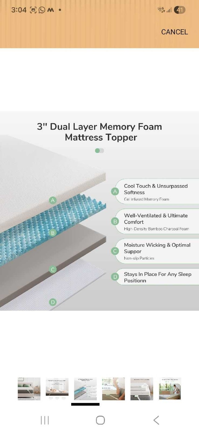 Queen Memory Foam Mattress Topper - photo 4