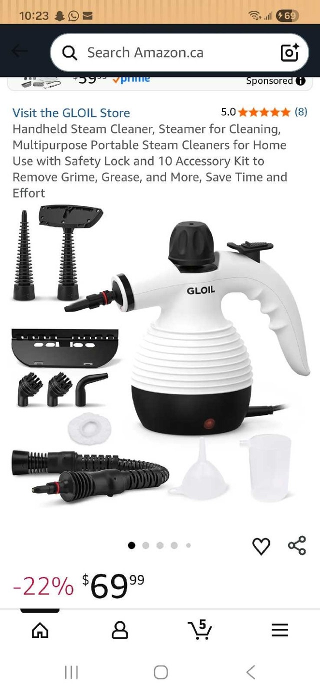 Gloil Handheld Steam Cleaner - New