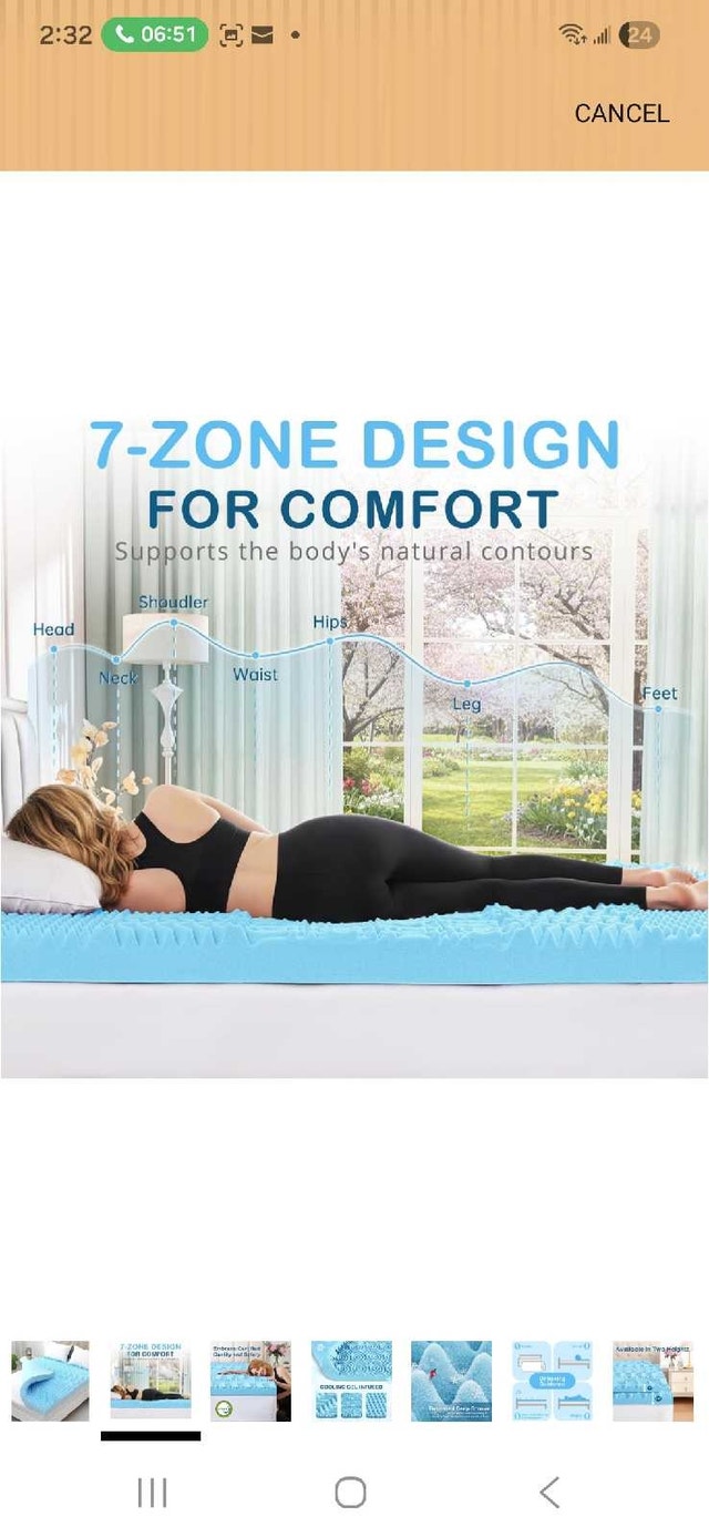 2 inch Queen Mattress Topper - Cooling Gel Memory Foam - photo 2