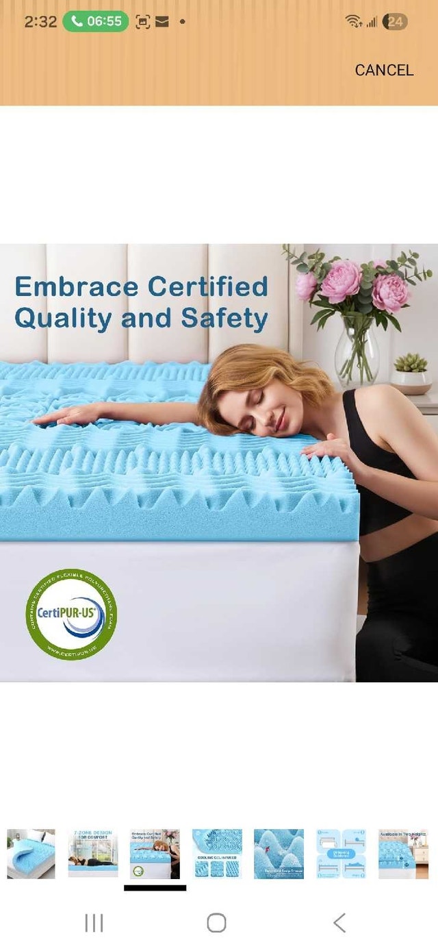 2 inch Queen Mattress Topper - Cooling Gel Memory Foam - photo 3