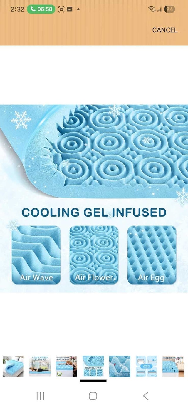 2 inch Queen Mattress Topper - Cooling Gel Memory Foam - photo 4