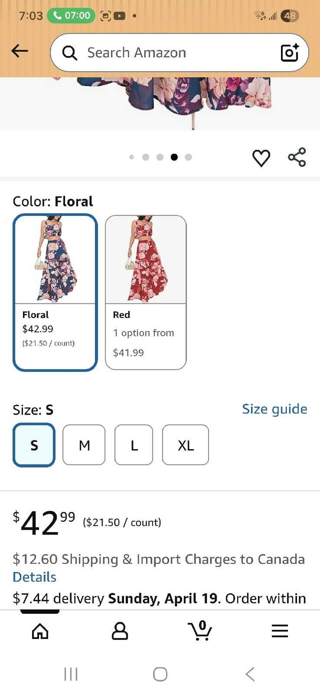 Floral Outfit - Crop Top and Maxi Skirt Set - photo 2