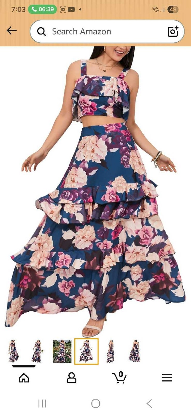 Floral Outfit - Crop Top and Maxi Skirt Set - photo 3