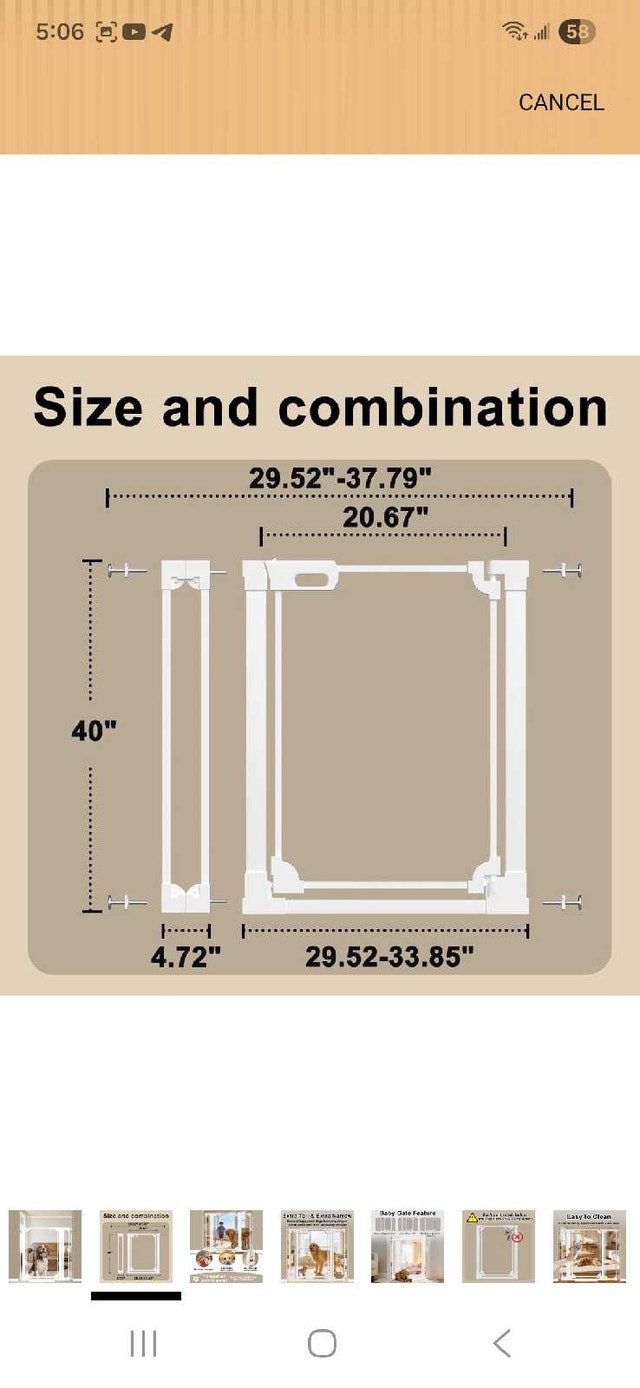 New 40" White Acrylic Pet Gate - photo 3