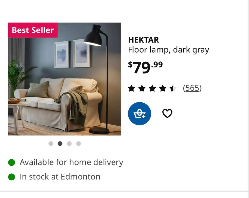 IKEA HEKTAR Dark Gray Floor Lamp - photo 2