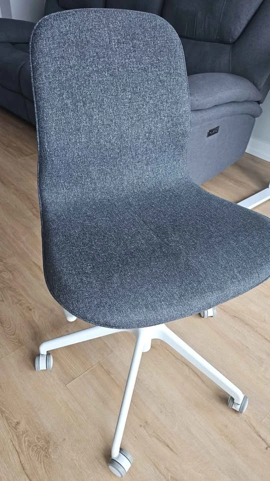Ikea Grey Fabric Office Chair w/ White Base - photo 2